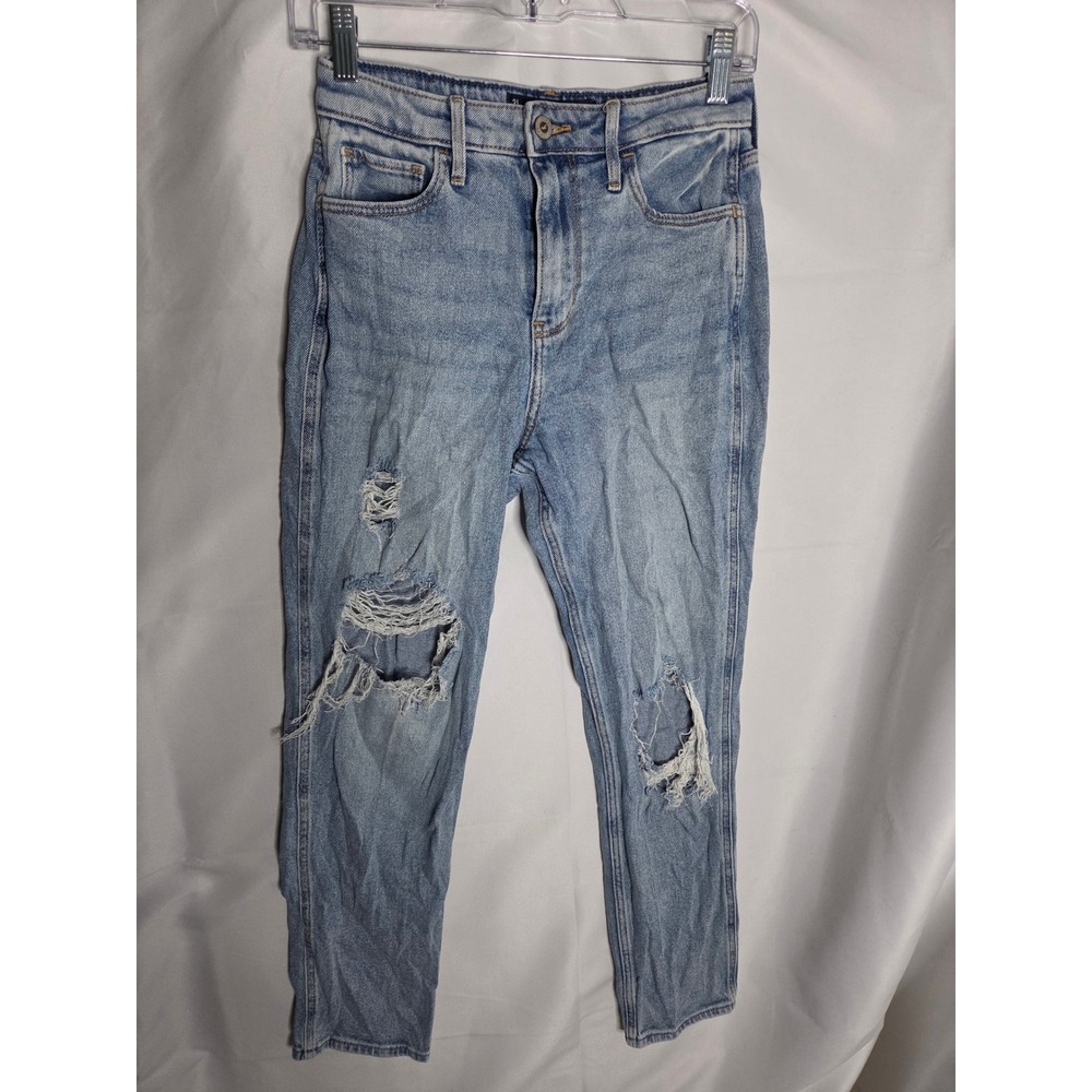Hollister Ultra High-Rise Mom Jean Womens Blue Light Wash Mom Ultra High